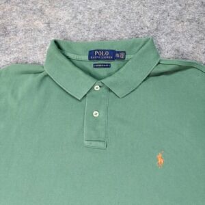 Polo Ralph Lauren Custom Slim Fit Green‎ Polo Shirt Mens XXL 2XL